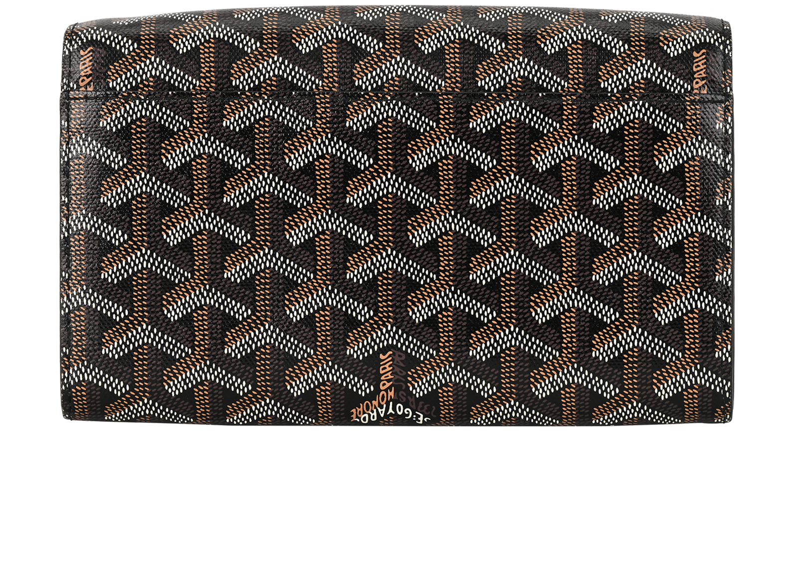 Goyard Herringbone Long Wallet, &pound;550, Accessories, Black/Brown, Leather, Back view